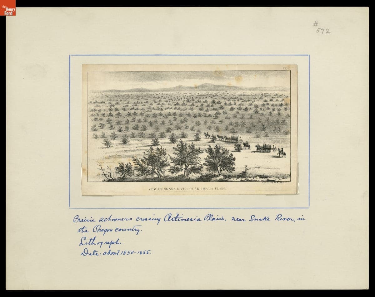 View on Snake River of Artimesia Plains, 1850-1855