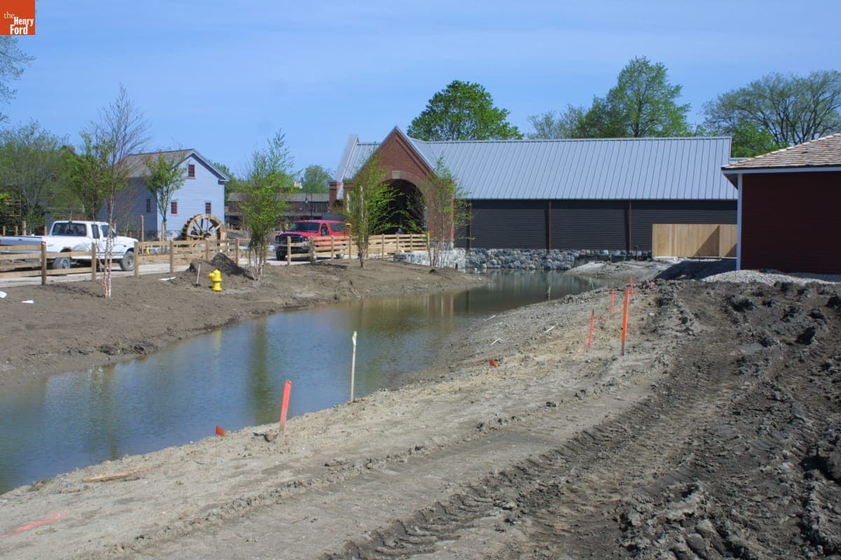 Liberty Craftworks Entrance and Stoney Creek, Greenfield Village Restoration Project, May 2003