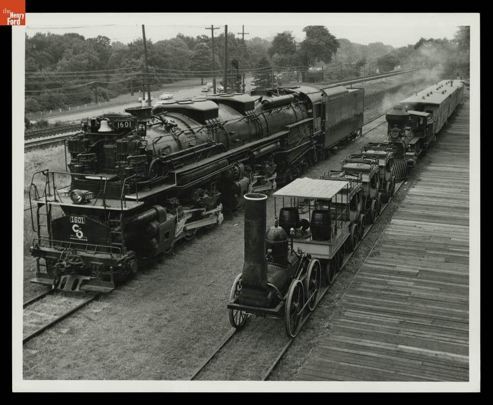 "Allegheny" and "Sam Hill" Locomotives and Replica "DeWitt Clinton" Locomotive and Coaches in Greenfield Village, 1956-1958