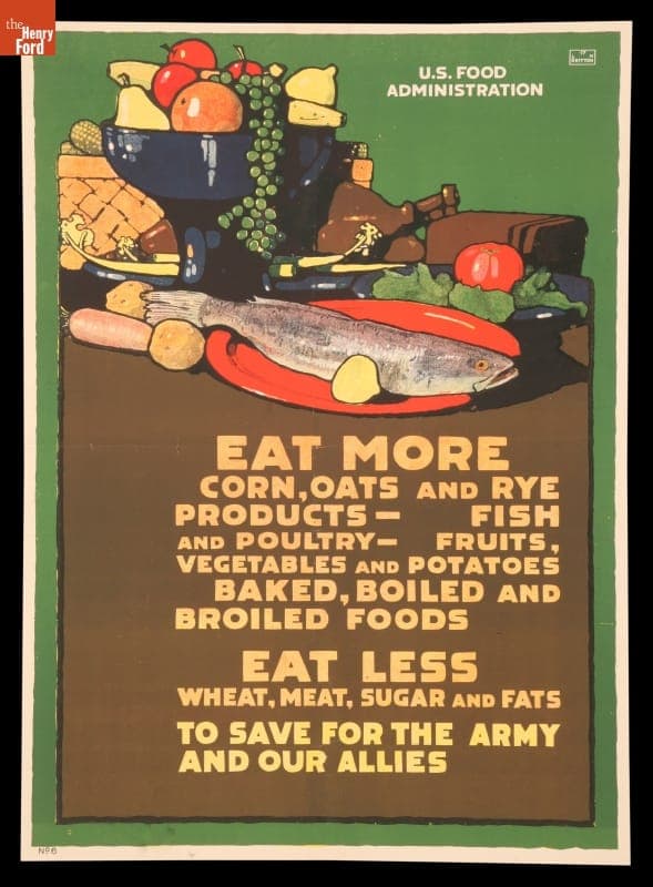 World War I Poster, "Eat More Corn, Oats and Rye," circa 1918