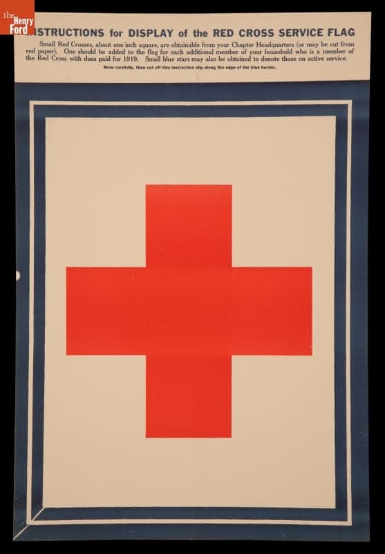 World War I Poster, Red Cross Service Flag, circa 1917
