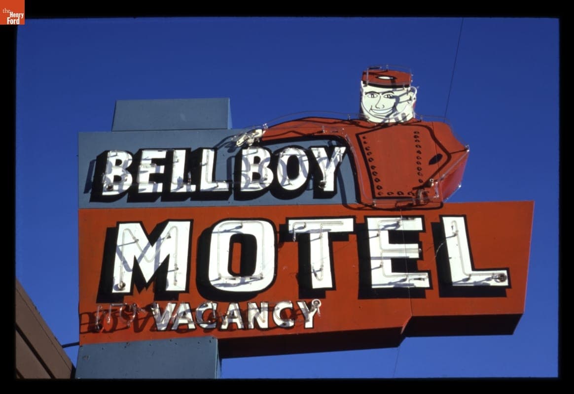 Bell Boy Motel Sign, Wichita, Kansas, 1979