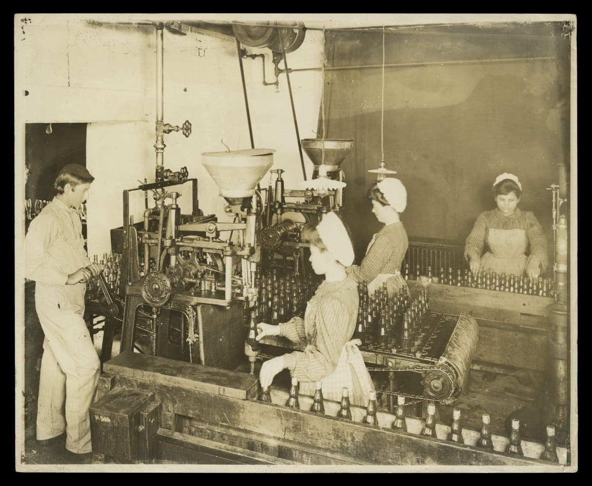 Employees Filling Bottles at the H. J. Heinz Factory, circa 1890
