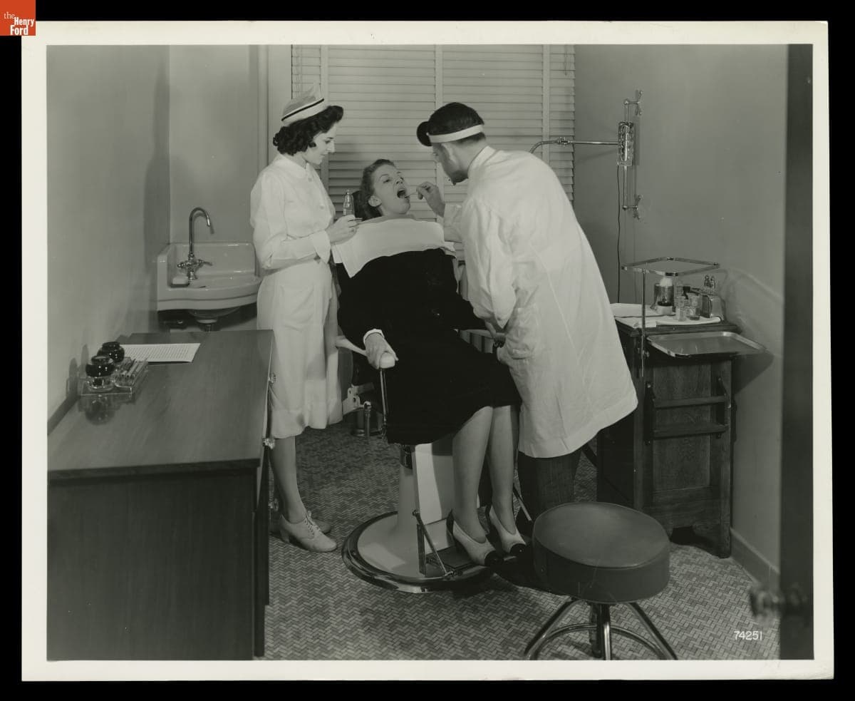 Dentist Examining a Patient at Henry Ford Hospital, Detroit, Michigan, September 1940