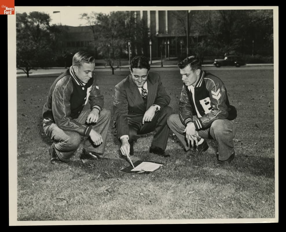 Boys Town Football Players Visiting the Ford Rouge Plant before Game with Detroit Catholic Central, October 21, 1944