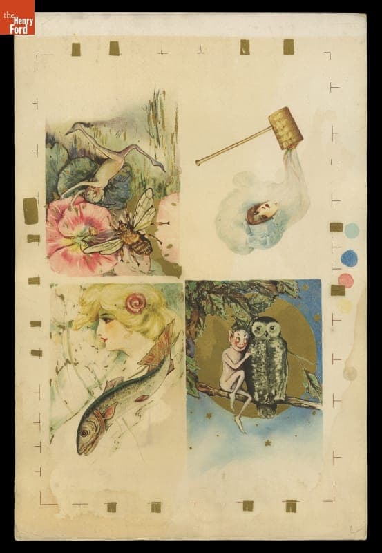 Photochrom Process Proof Sheet for Postcard Production, circa 1900