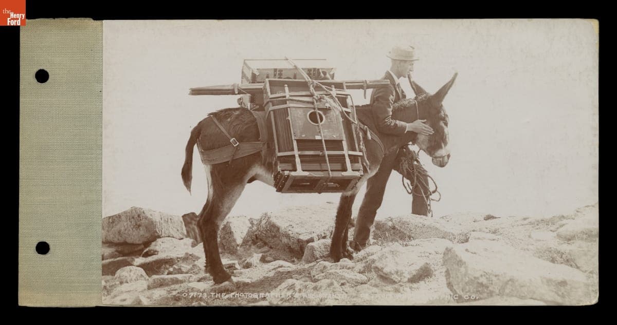 "The Photographer's Assistants," Photographer with Donkey Carrying Equipment, 1873