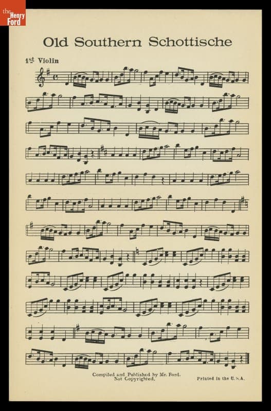"Old Southern Schottische," Published by Henry Ford, 1925-1926