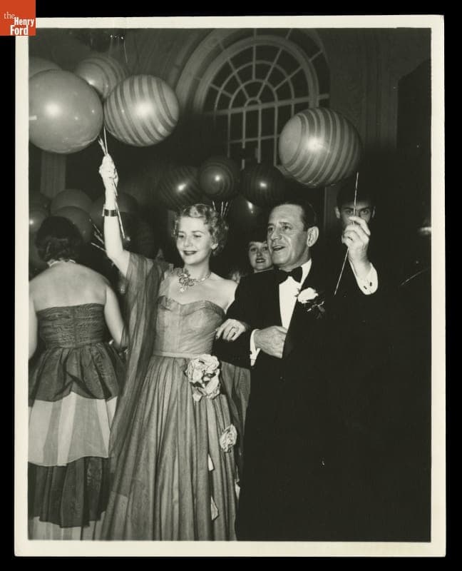 Elizabeth Parke Firestone and Harvey Firestone, Jr. at the Princeton Club of Akron Christmas Ball, December 20, 1949