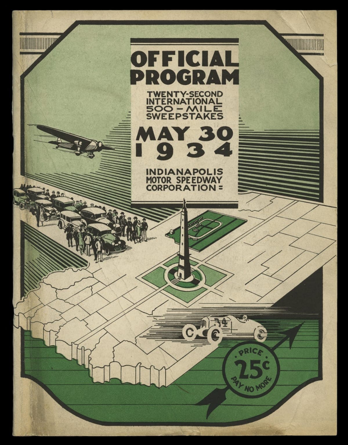 Official Program of the Indianapolis Motor Speedway 22nd 500 Mile International Sweepstakes Race, May 30, 1934
