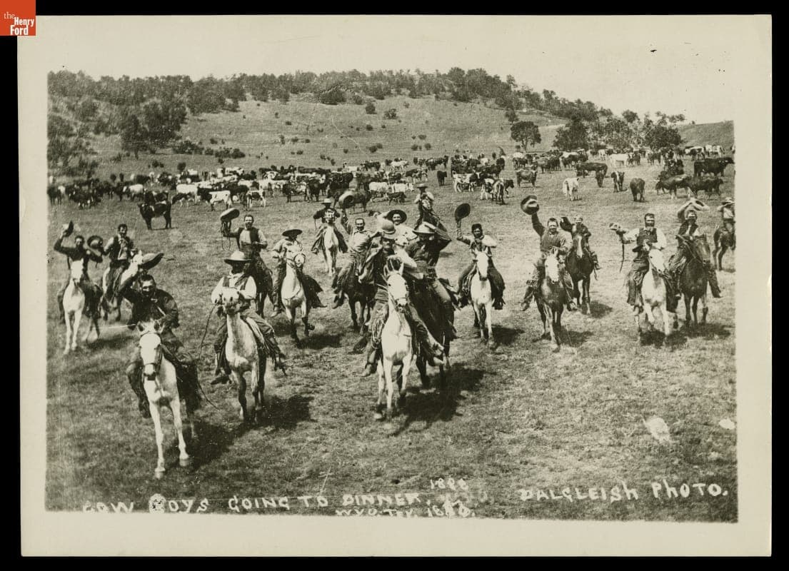 Cowboys Going to Dinner, Wyoming Territory, 1880-1889