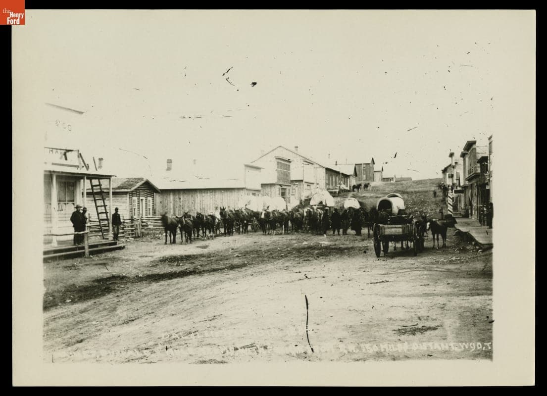 Mule Teams and Wagons on Main Street, Buffalo, Wyoming Territory, 1885