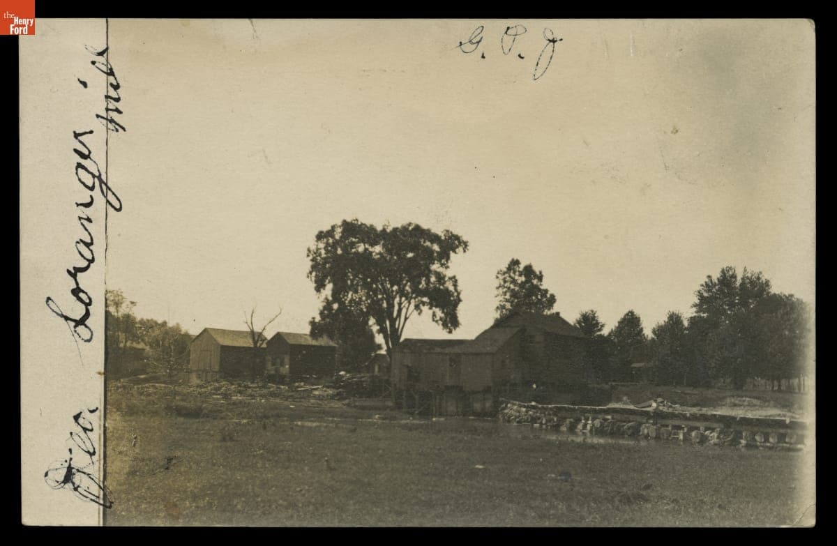 Loranger Gristmill, Original Site, Monroe, Michigan, circa 1910