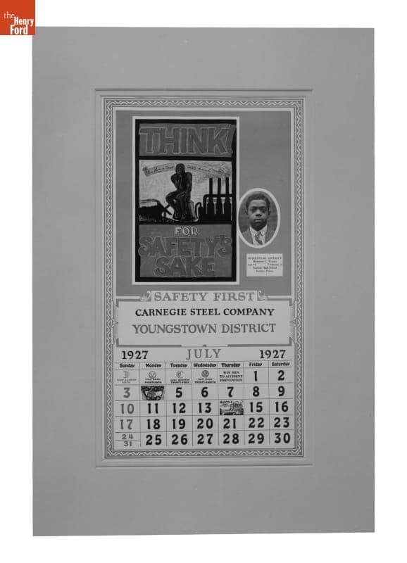 Carnegie Steel Company "Safety First" Calendar, 1927
