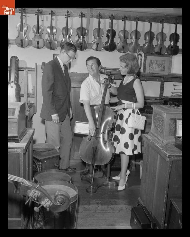 Morey Amsterdam and Kay Amsterdam in the "Street of Shops" at Henry Ford Museum, July 22, 1964