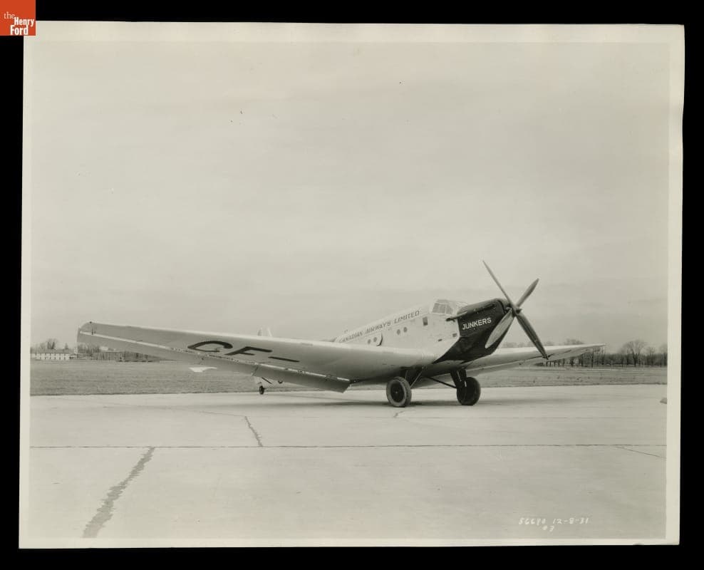 Junkers Corporation Airplane, "Canadian Airways Limited," December 8, 1931