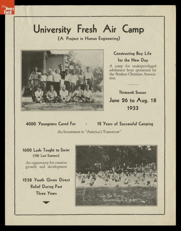 "University Fresh Air Camp, A Project in Human Engineering," 1933