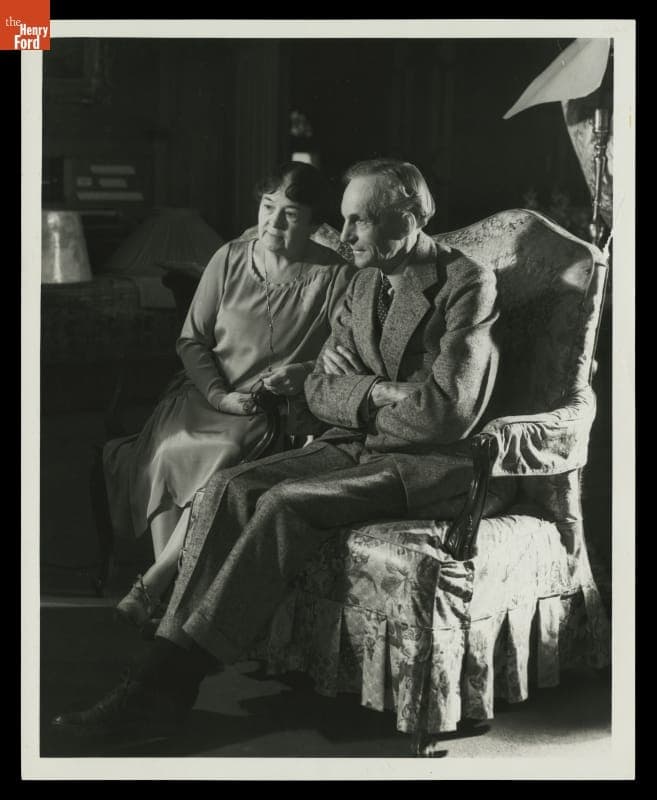 Clara Ford and Henry Ford at Fair Lane, Dearborn, Michigan, 1932