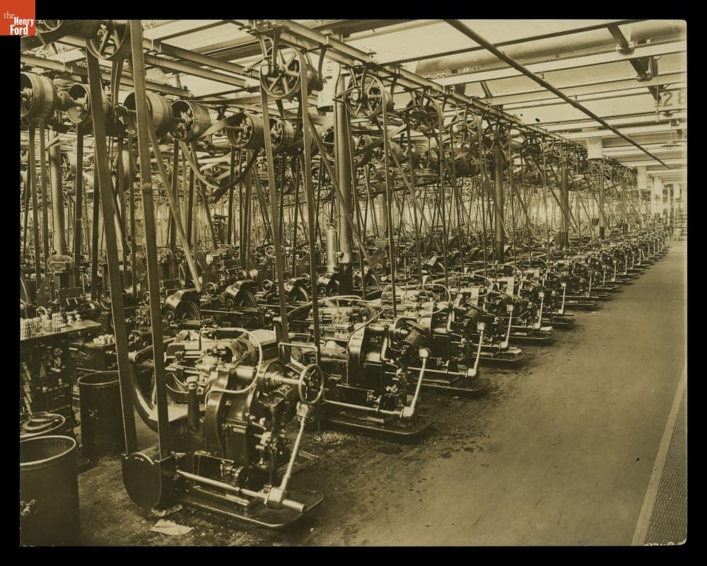 Machine Shop at Ford Motor Company Highland Park Plant, circa 1913