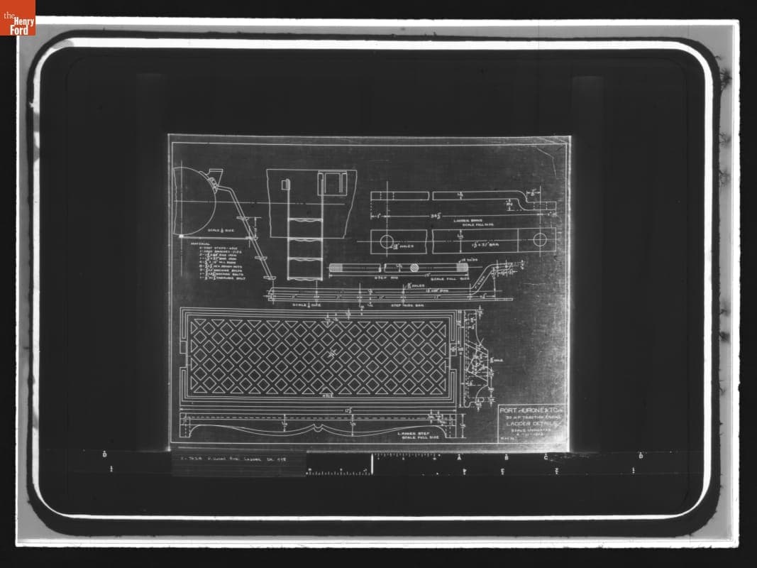 Port Huron Engine & Thresher Company Drawing, "30 H.P. Traction Engine Ladder Details," April 11, 1902