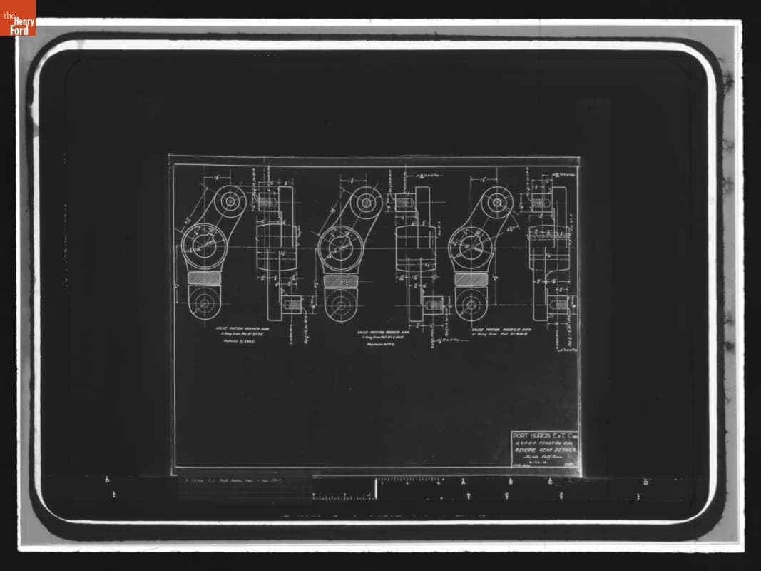 Port Huron Engine & Thresher Company Drawing, "16 & 19 H.P. Traction Eng. Reverse Gear Details," June 26, 1913