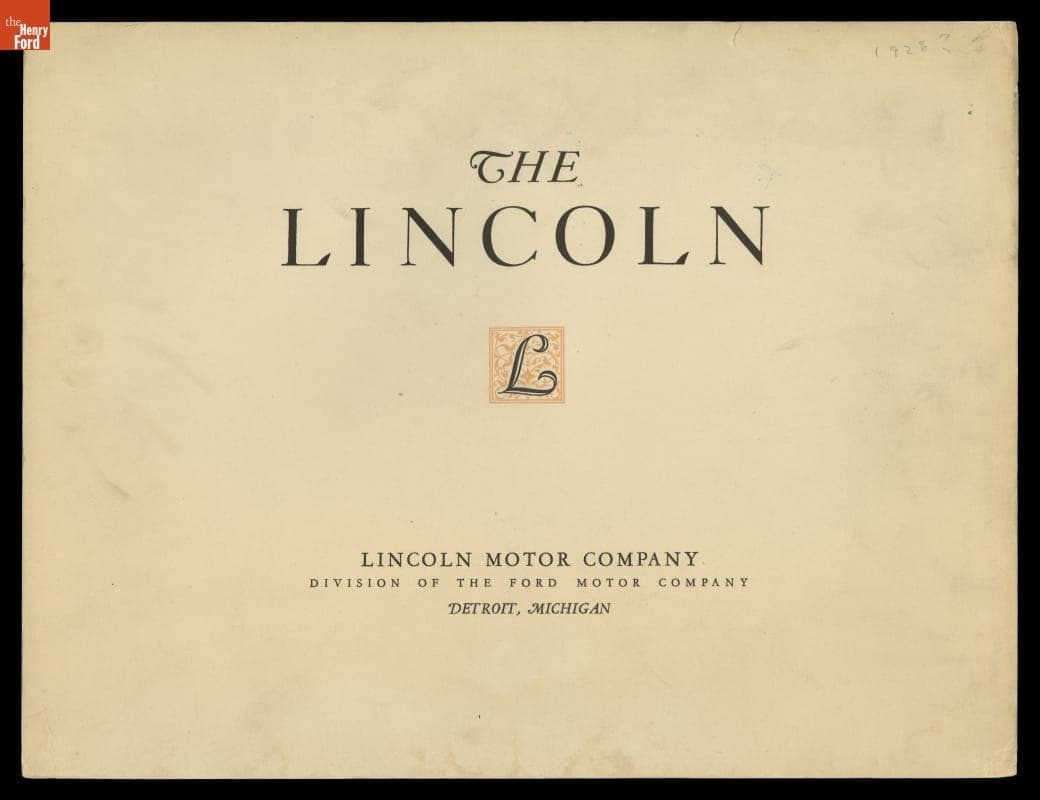 Sales Brochure, "The Lincoln," 1926-1928