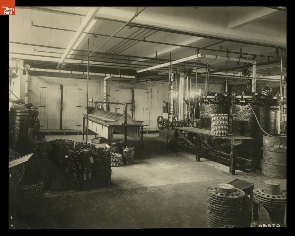 Equipment for Treating Magnetos in the Ford Motor Company Highland Park Plant, circa 1913