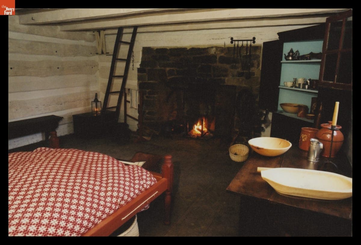 Interior of William Holmes McGuffey Birthplace in Greenfield Village, June 2003