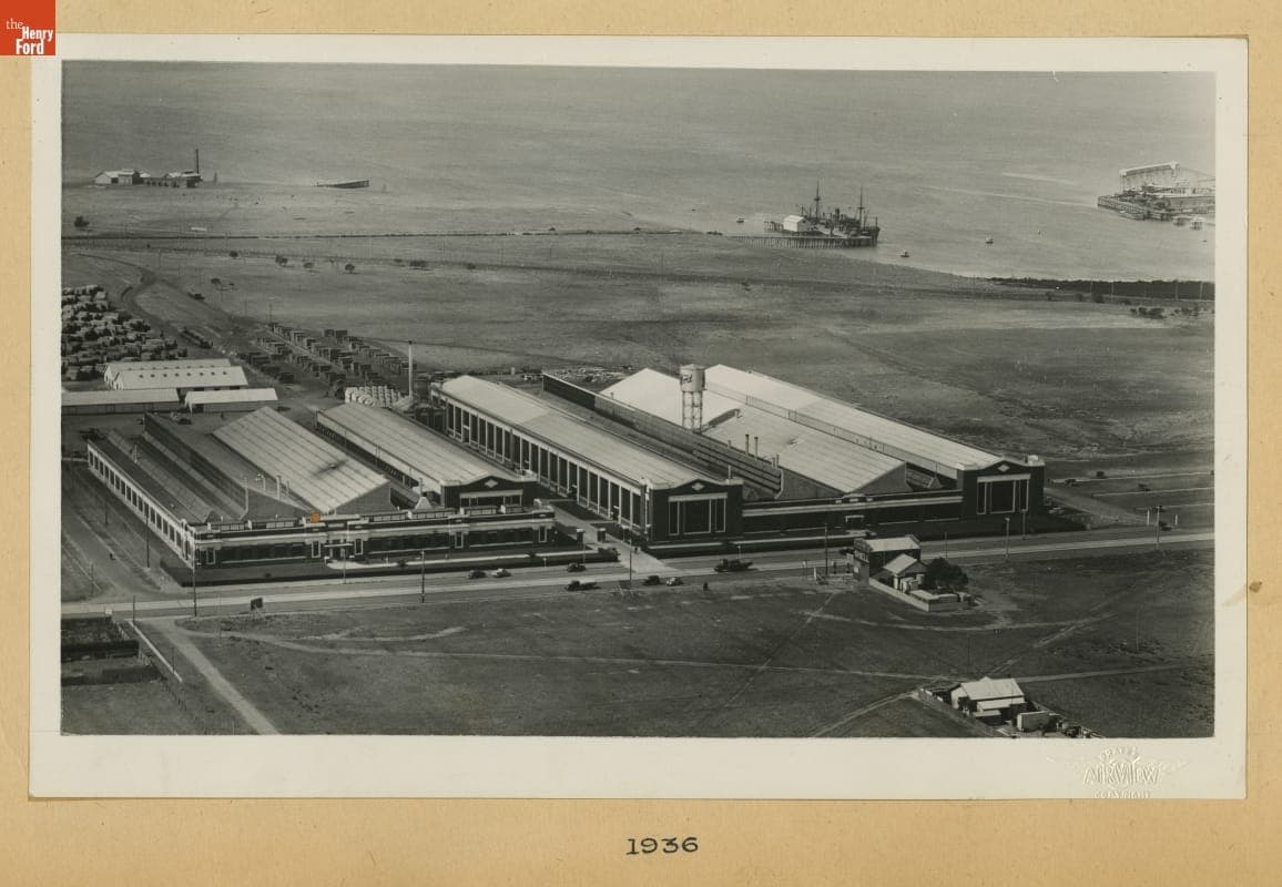 Aerial View of Ford Motor & Manufacturing Companies of Australia, Geelong, Victoria, 1936