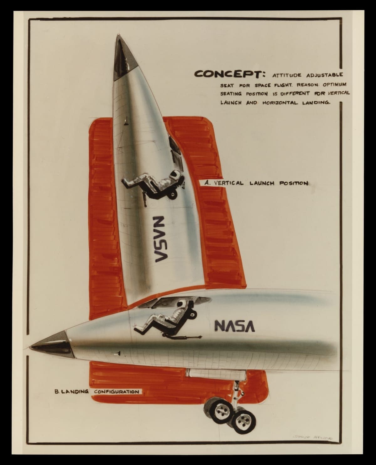 Rendering of Spacecraft Design Concept by William L. Mitchell Design, 1982