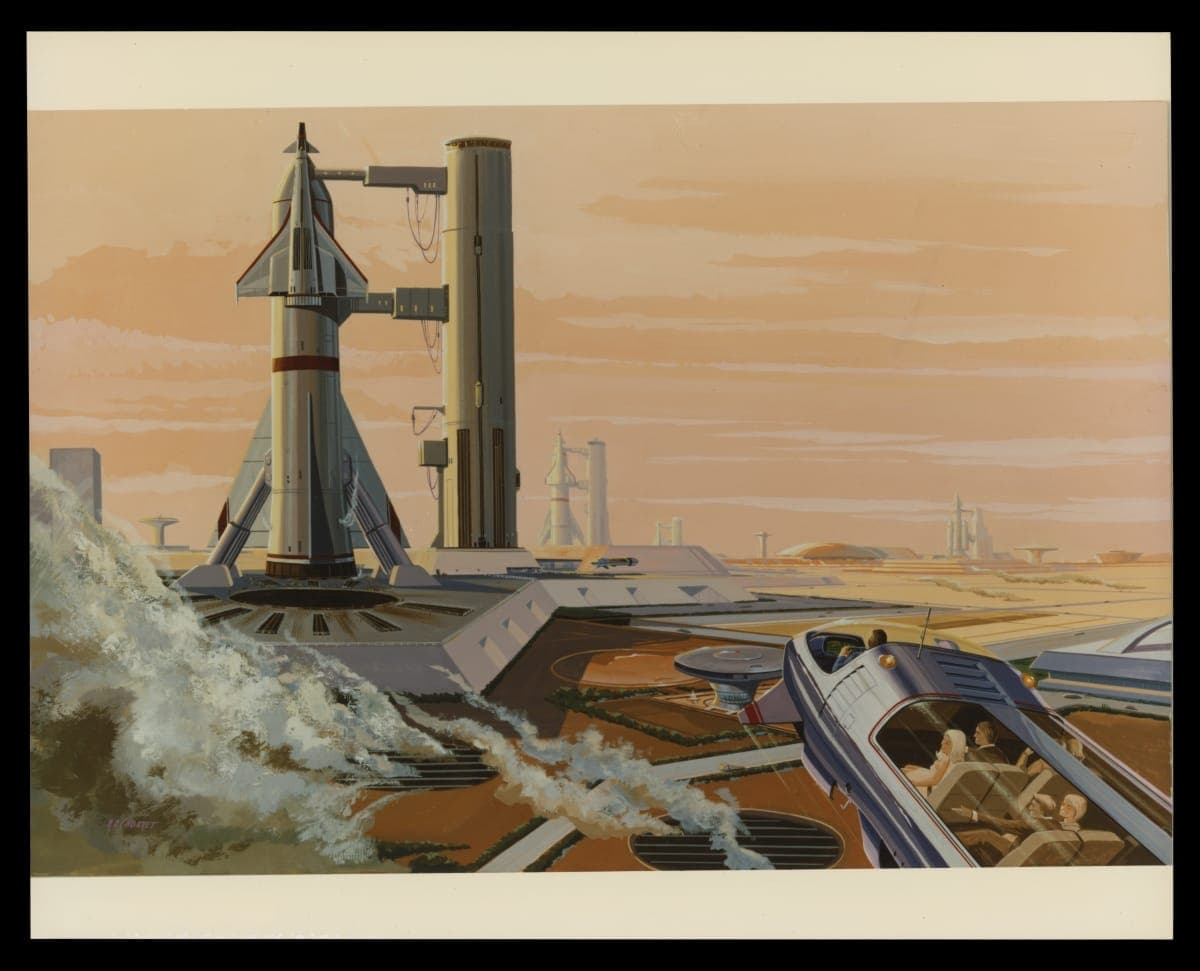 Rendering of Spacecraft Design Concept by William L. Mitchell Design, circa 1980