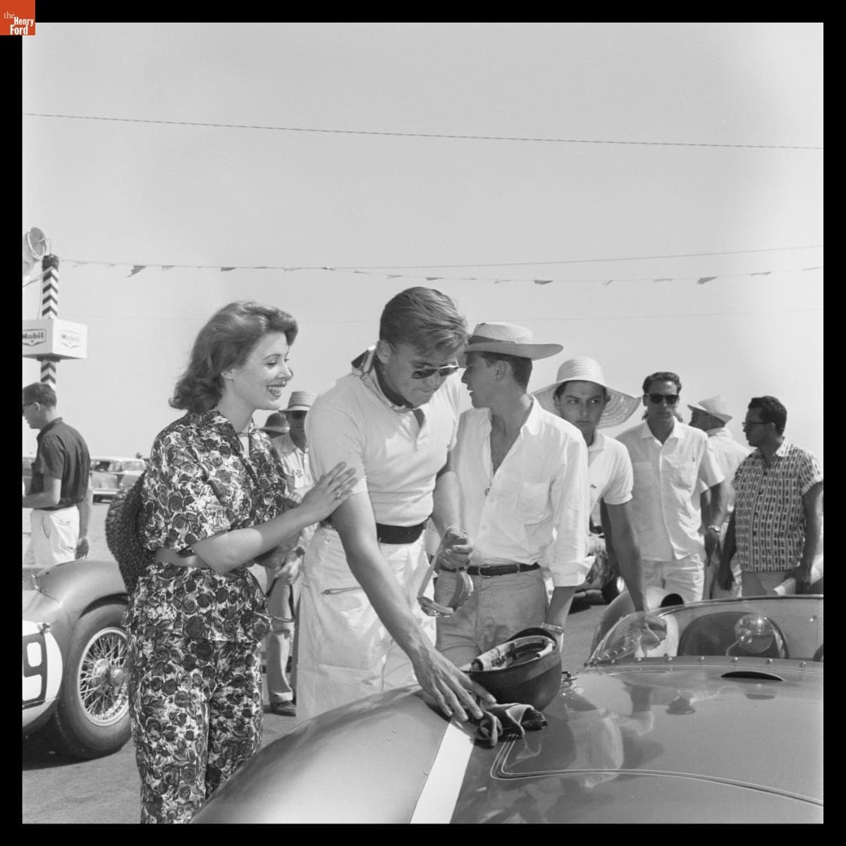 Jill St. John with Lance Reventlow at 2nd Riverside S.C.C.A. Race, June 27-28, 1958