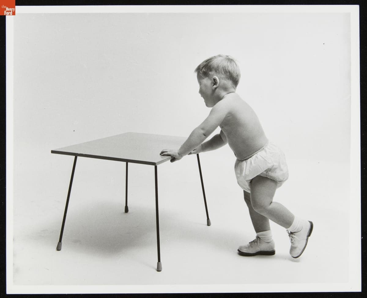 Child with a Table Made by Fun-Iture Co., circa 1960
