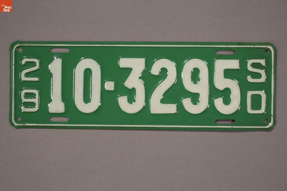 South Dakota License Plate, 1929