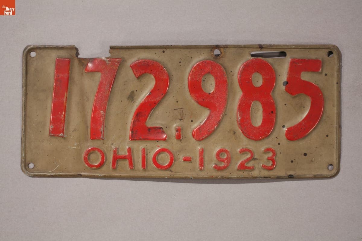 Ohio License Plate, 1923