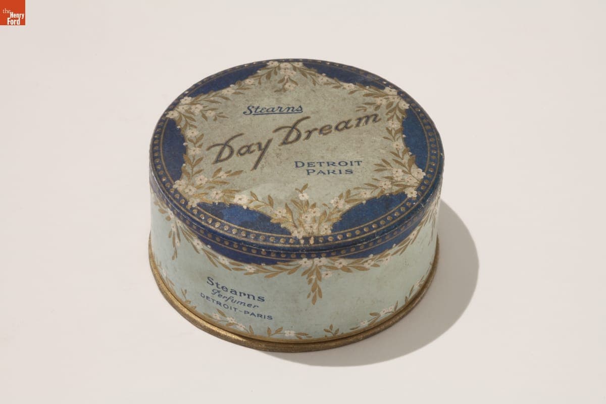 Stearns "Day Dream" Talcum Powder Canister, circa 1920