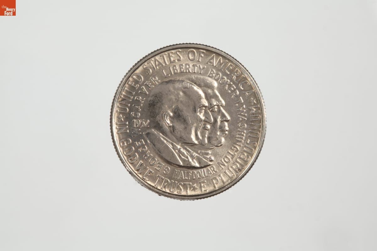Commemorative Half Dollar Coin Featuring George Washington Carver and Booker T. Washington, 1952