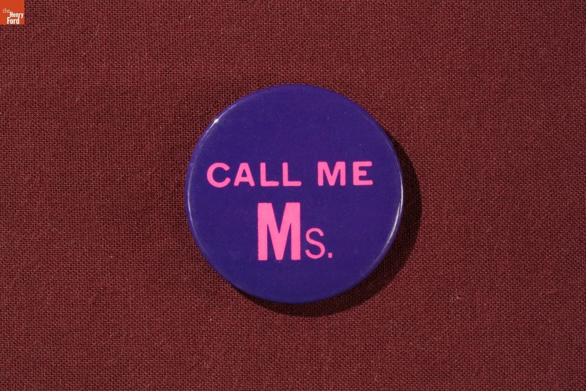 Button, "Call Me Ms.," 1974