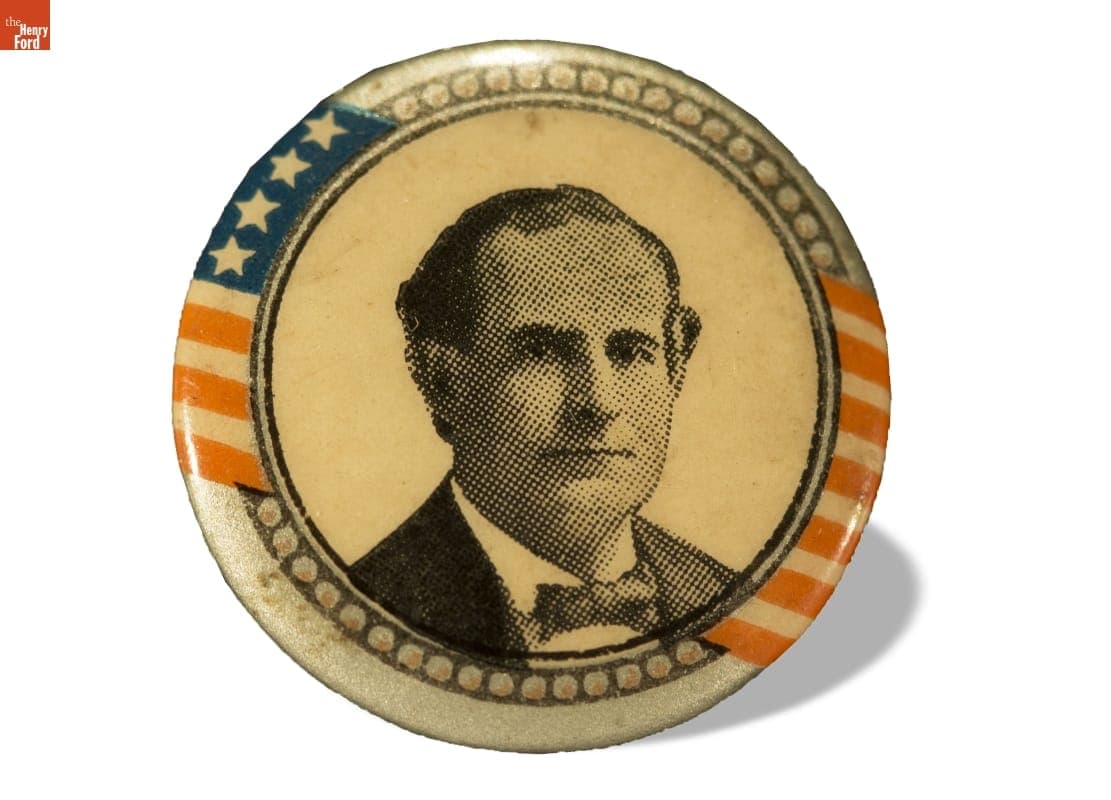 William Bryan Campaign Button, 1896, 1900, 1908