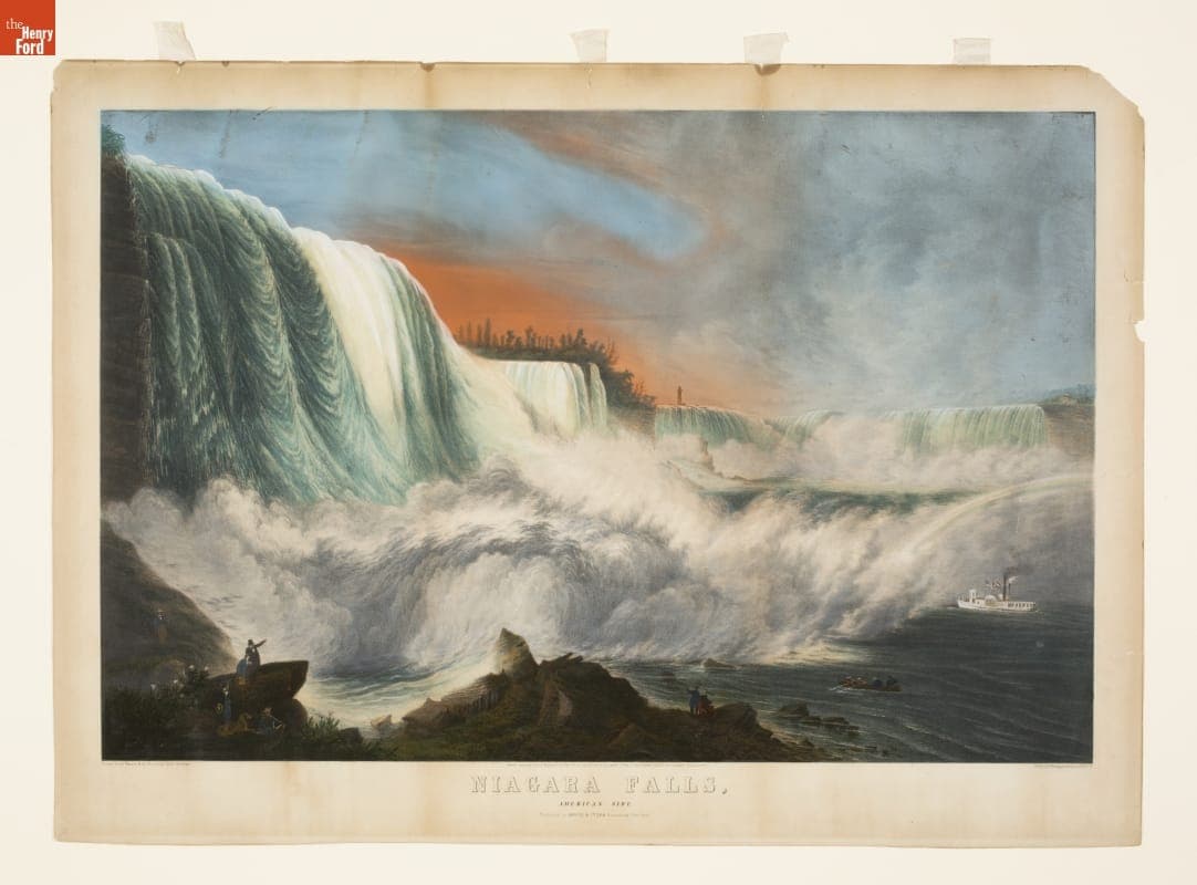 Lithograph, "Niagara Falls, American Side," 1855