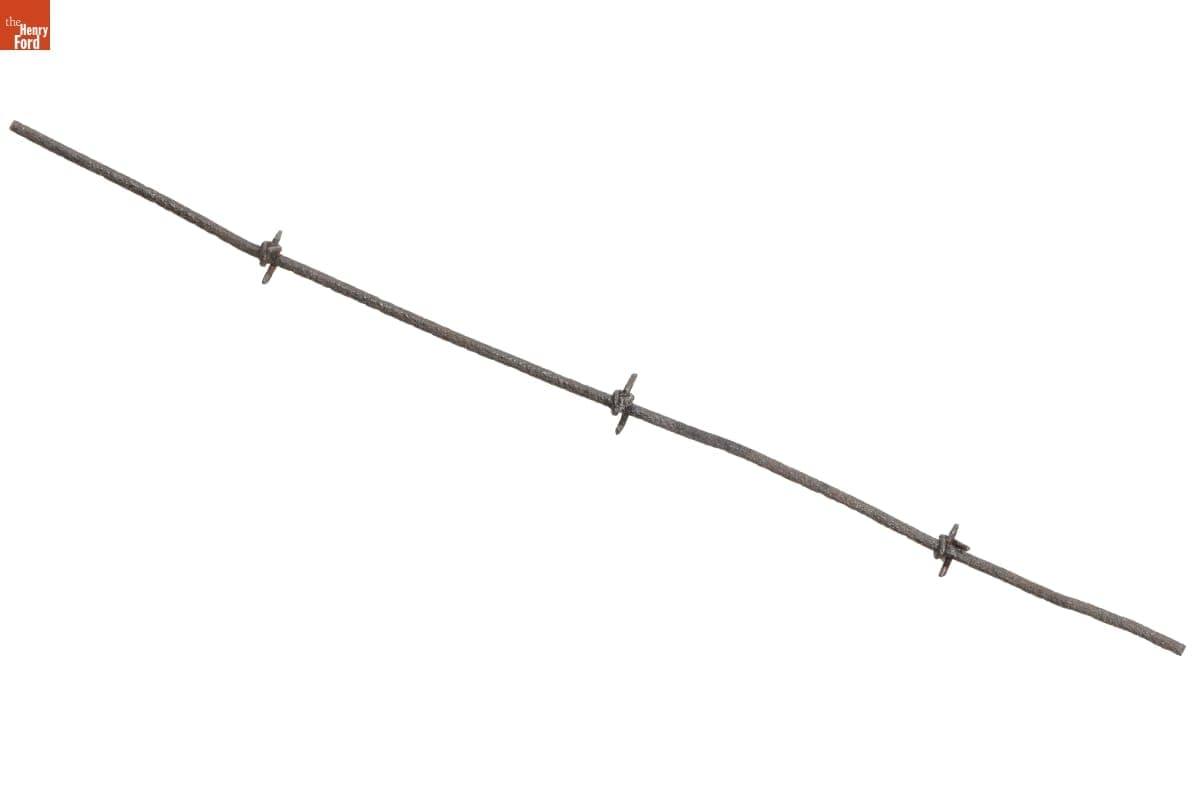 Wing's Two-Staple Barb on Oval Line Barbed Wire, Patented 1878