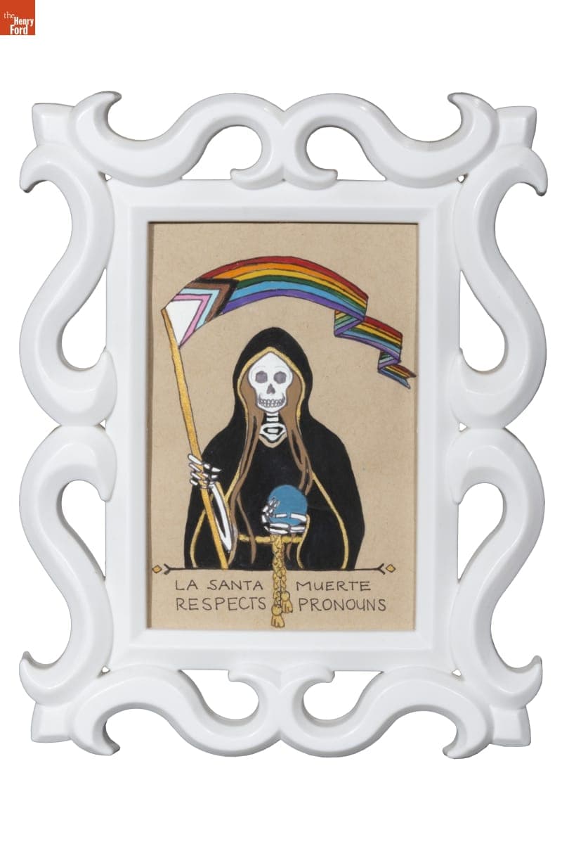 "La Santa Muerte Respects Pronouns" Painting, 2021