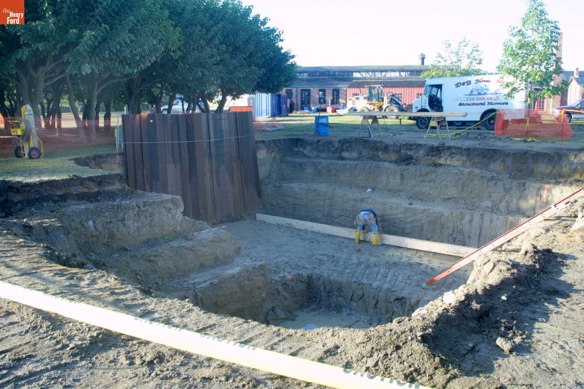 Hanks Silk Mill Relocation Site during the Greenfield Village Restoration Project, September 2002