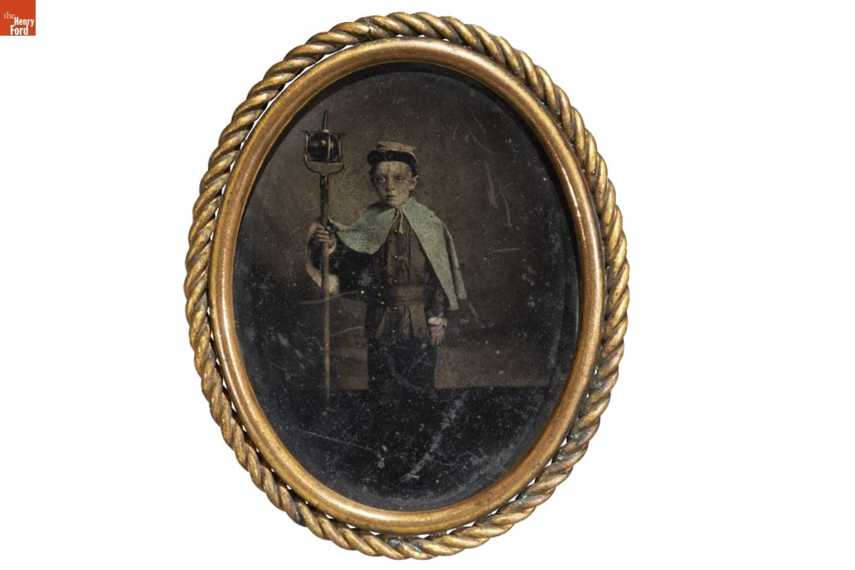 Boy Dressed in the Style of Lincoln's "Wide Awakes," circa 1880