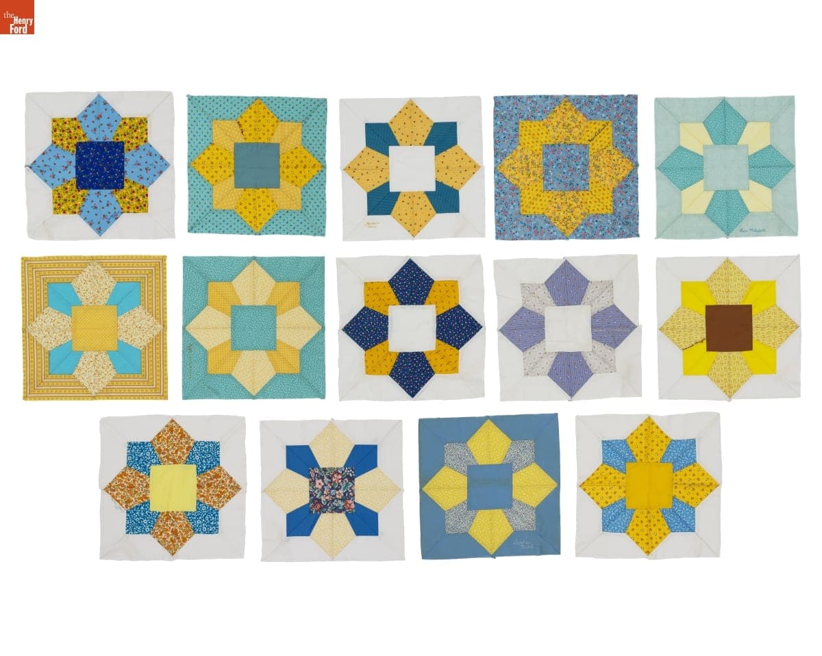 Quilt Blocks Made by Members of the Trinity Piecemakers Quilt Group of Allen Park, Michigan, 1987