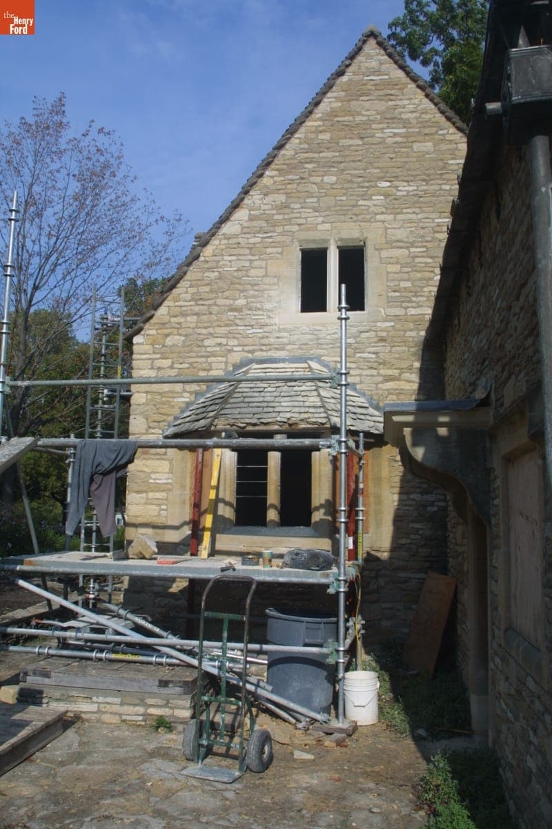 Cotswold Cottage during the Greenfield Village Restoration Project, October 2002