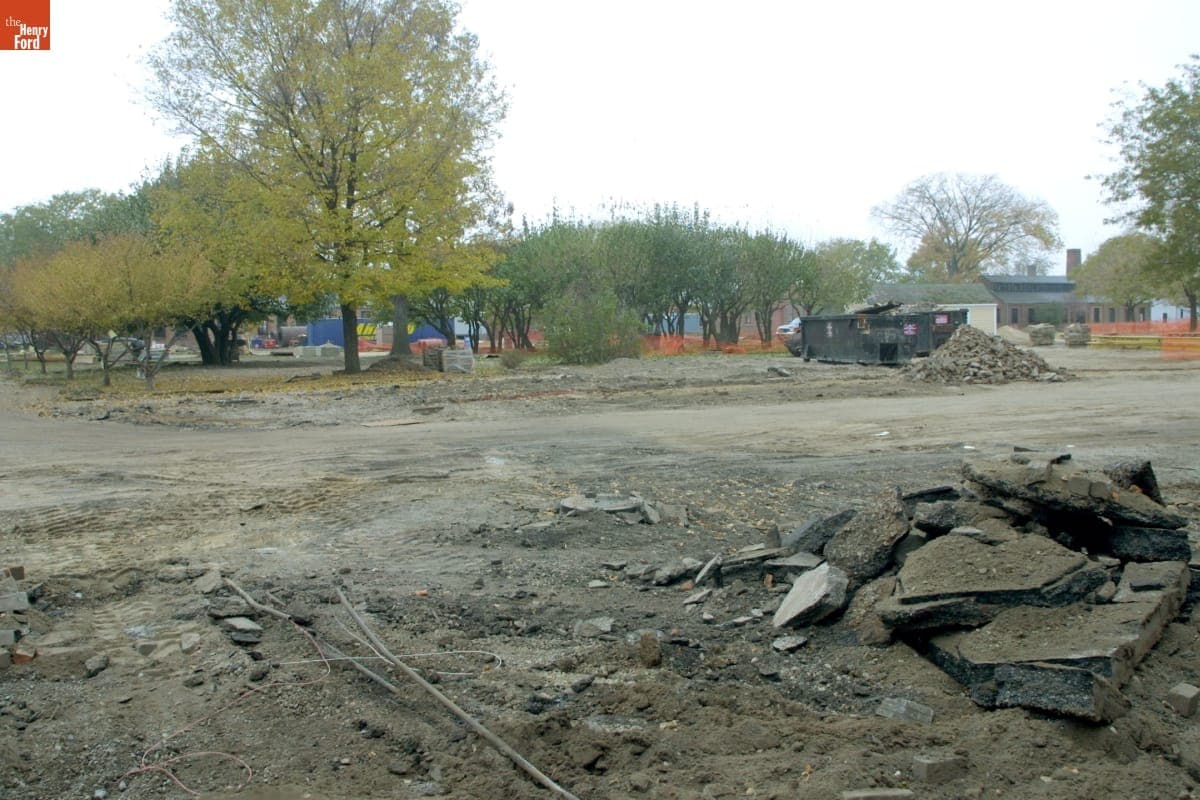 Former Sites of Gunsolly Carding Mill and Thomas Alva Edison Statue, Greenfield Village Restoration Project, November 2002