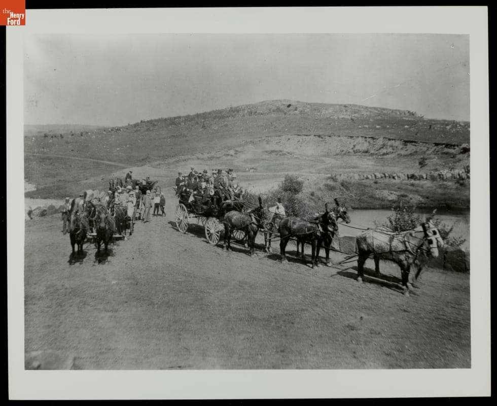 Sightseeing in Open Tourist Carriages, circa 1900