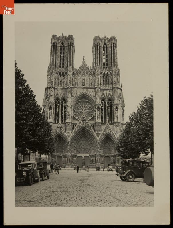 View of Reims Cathedral, Rheims, France, circa 1935