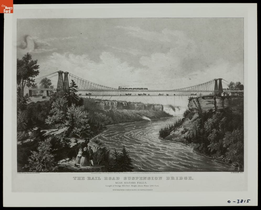 "Rail Road Suspension Bridge near Niagara Falls," circa 1856